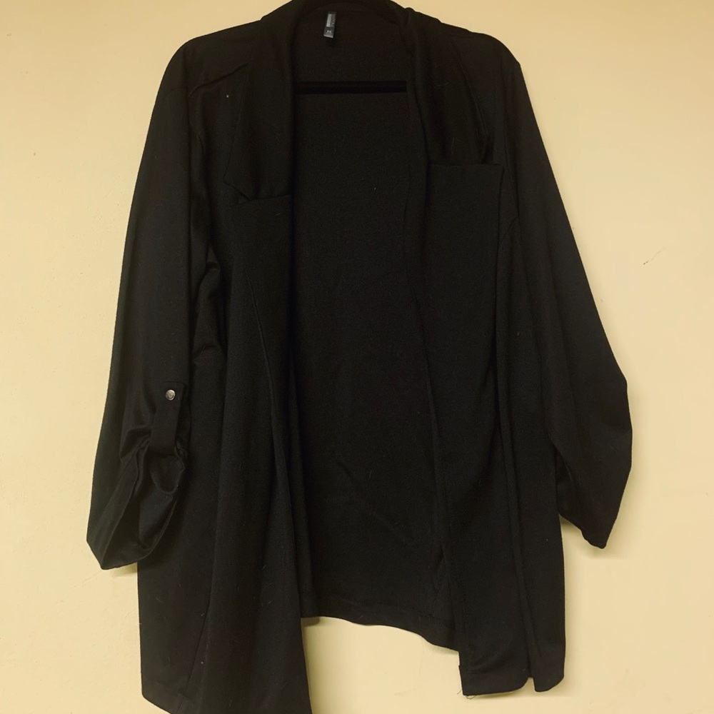 Black cotton blend blazer